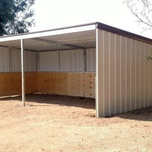 KRE 12x24 Open Front Shelter. Tin And Plywood Siding With Tin Roof