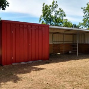 KRE 12'x36' Horse Shelter with Attached Feed Room