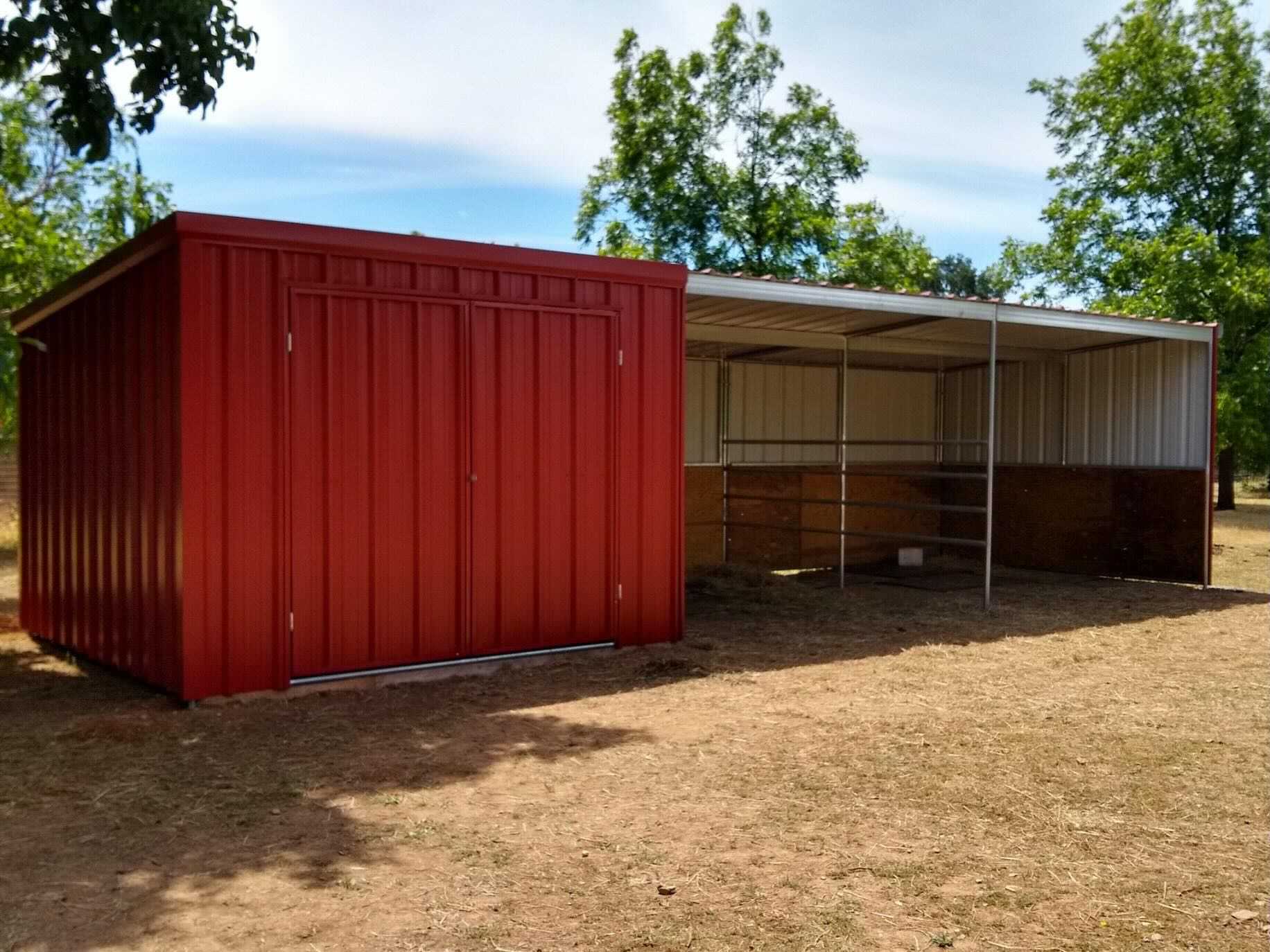 KRE 12'x36' Horse Shelter with Attached Feed Room